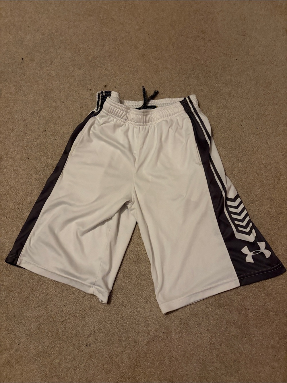 Under Armour White and Black Basketball Shorts
